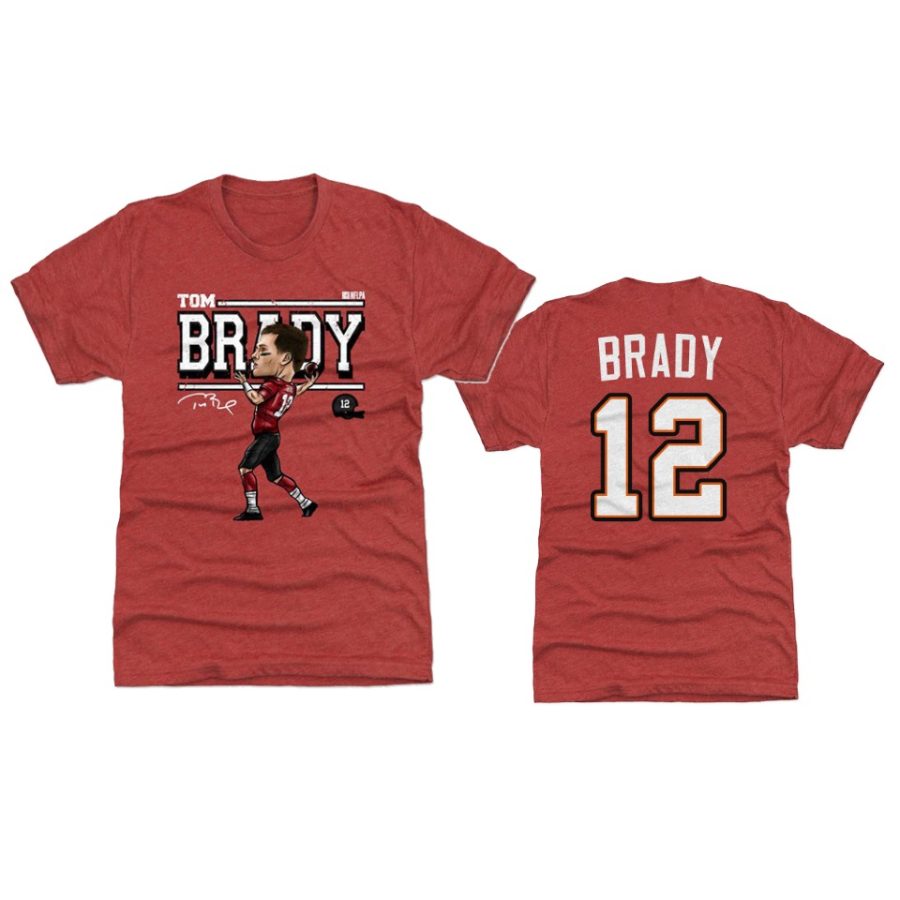 buccaneers tom brady most career wins tri red player graphic t shirt