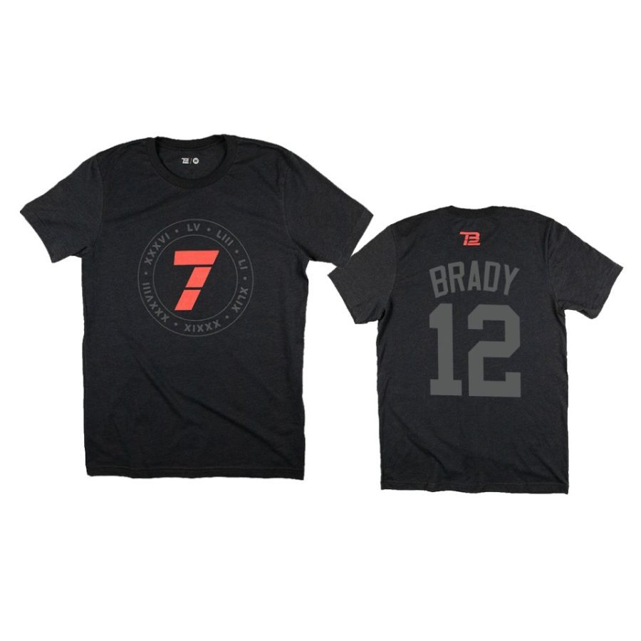 buccaneers tom brady super bowl championships black name number t shirt