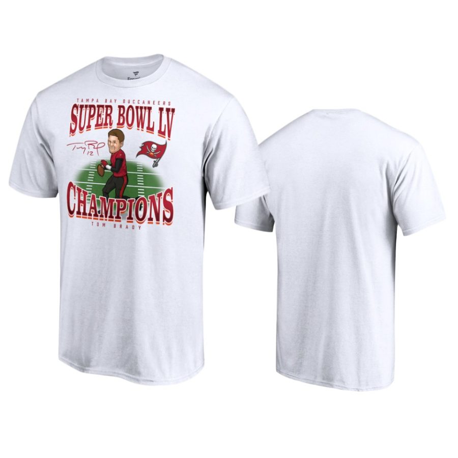 buccaneers white super bowl lv champions caricature t shirt