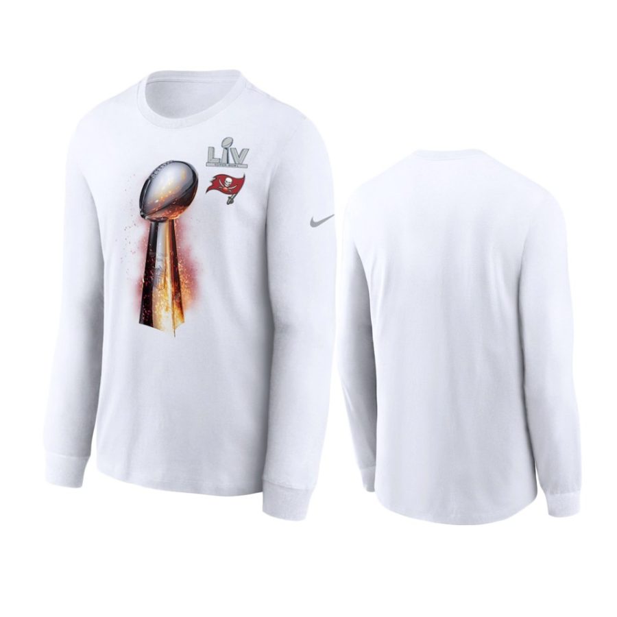 buccaneers white super bowl lv champions iconic long sleeve t shirt