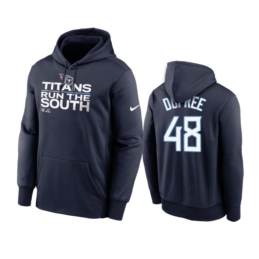 bud dupree titans navy 2021 afc south division champions hoodie