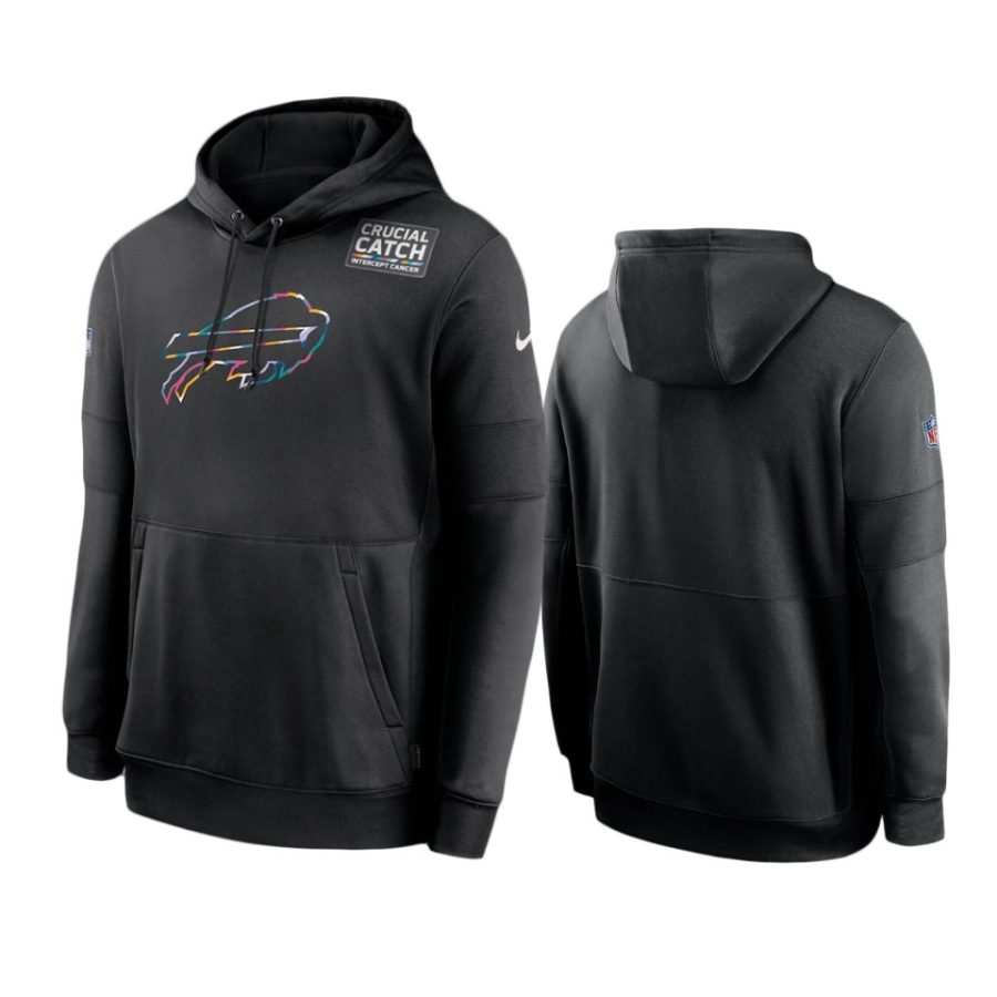 buffalo bills black crucial catch sideline performance hoodie