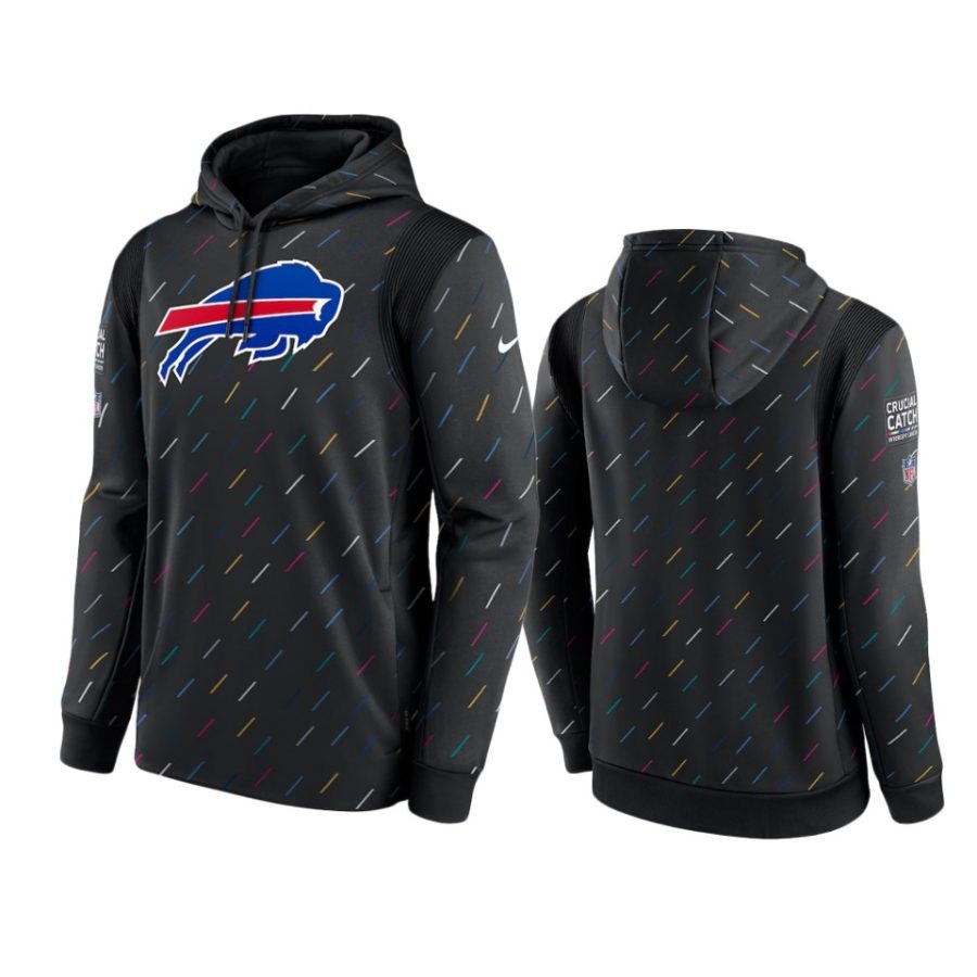 buffalo bills charcoal 2021 nfl crucial catch therma pullover hoodie