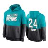 byron jones dolphins aqua charcoal sideline impact lockup hoodie