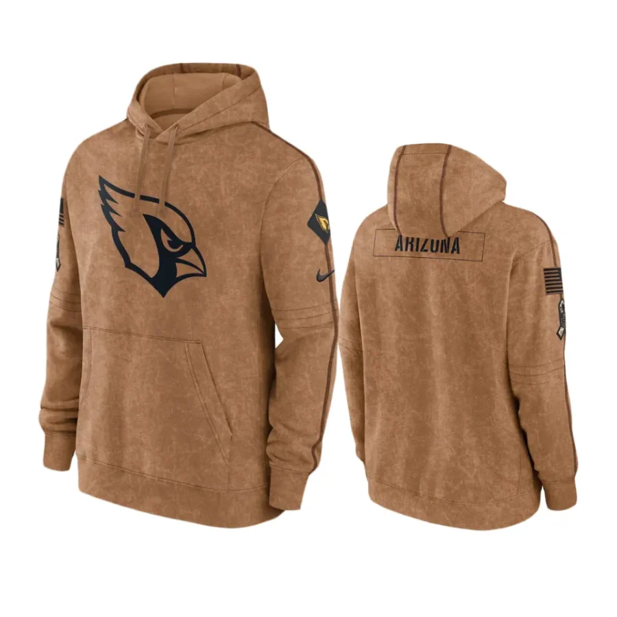 cardinals brown 2023 salute to service club hoodie