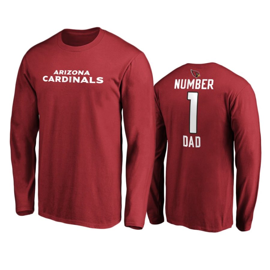 cardinals cardinal number 1 dad long sleeve t shirt