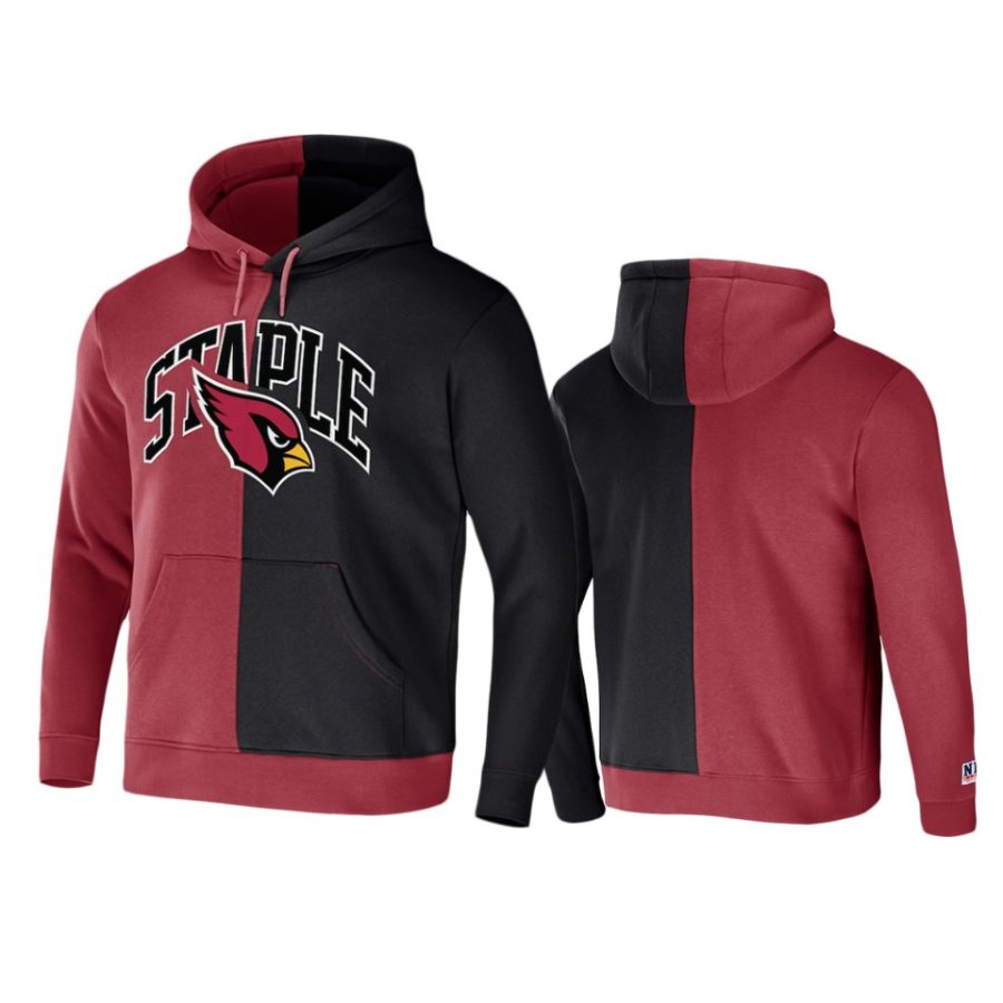 cardinals cardinal staple split logo hoodie