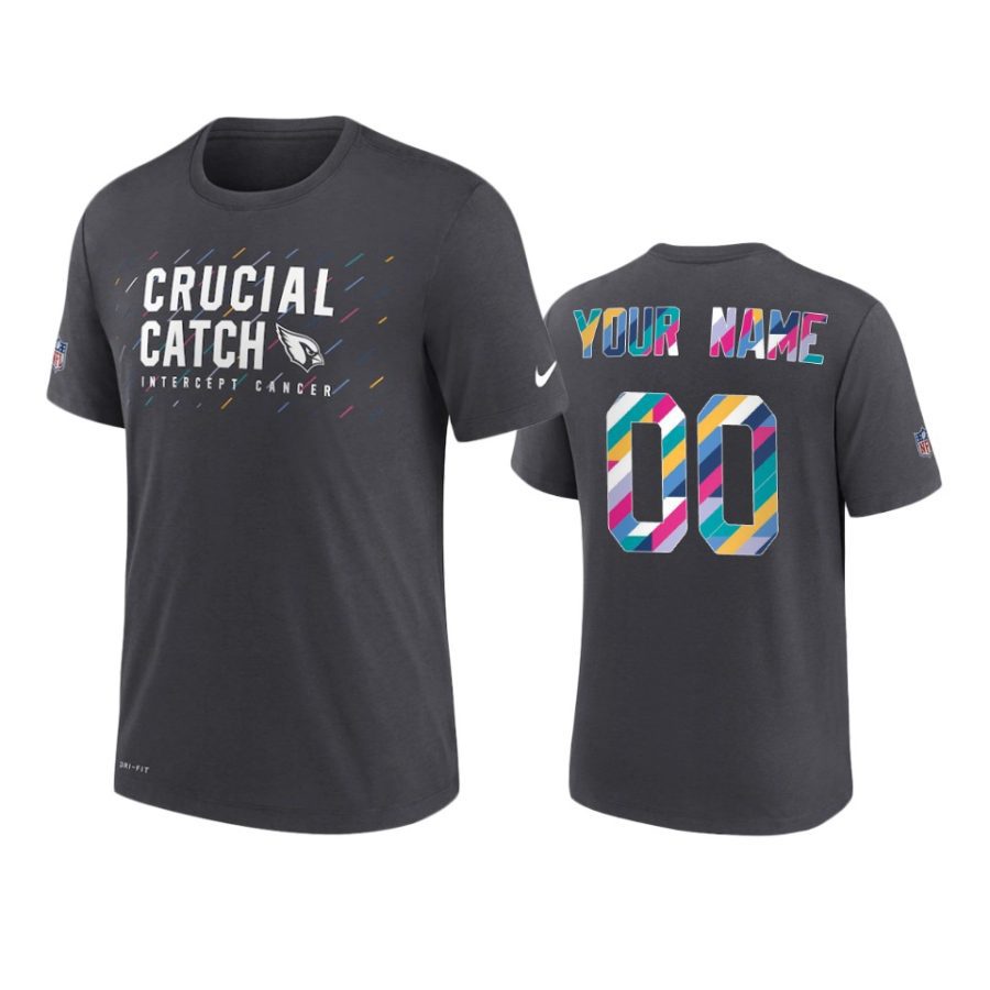 cardinals custom charcoal 2021 nfl crucial catch t shirt