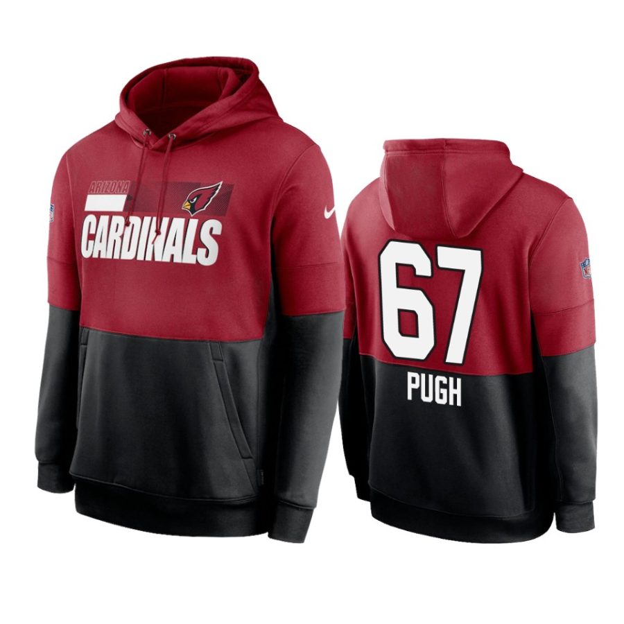 cardinals justin pugh cardinal black sideline impact lockup hoodie