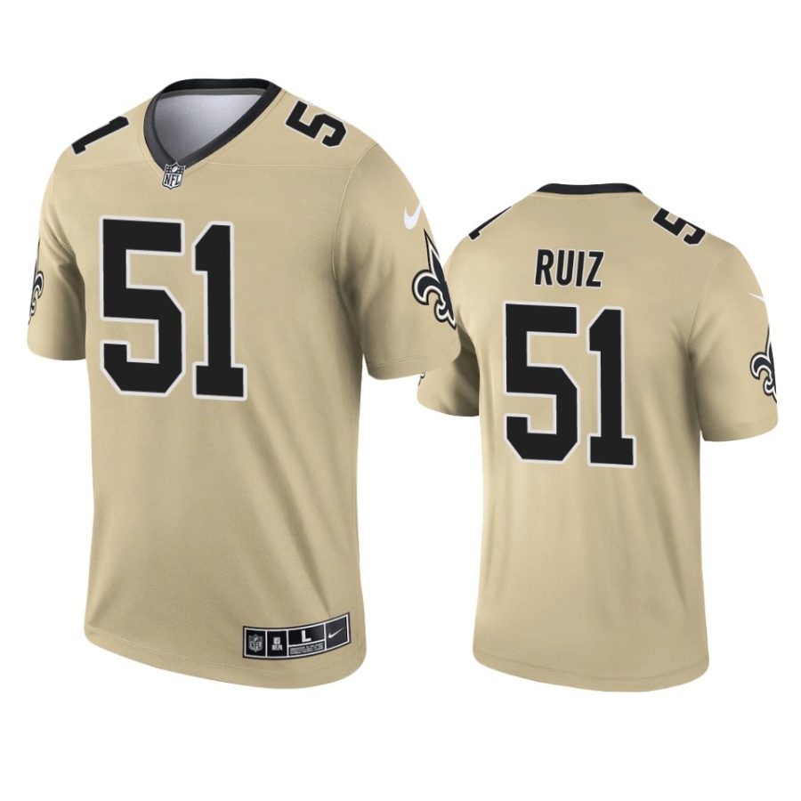 cesar ruiz saints 2021 inverted legend gold jersey