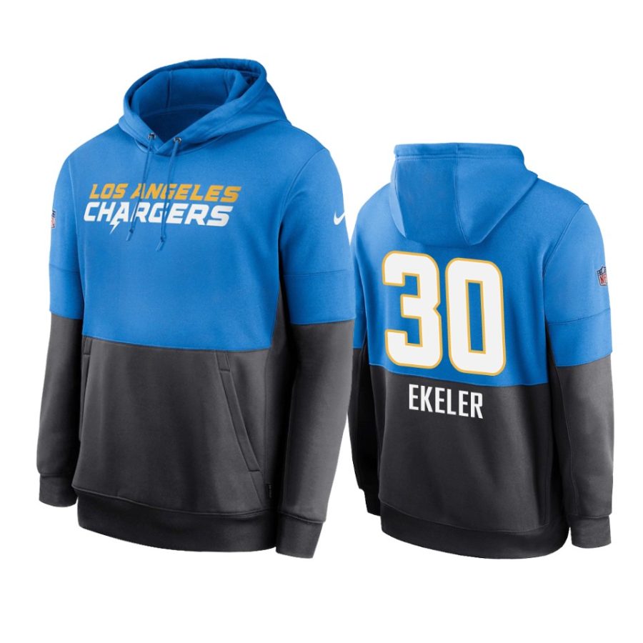 chargers austin ekeler powder blue navy sideline impact lockup hoodie