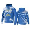 chargers blue staple all over print hoodie