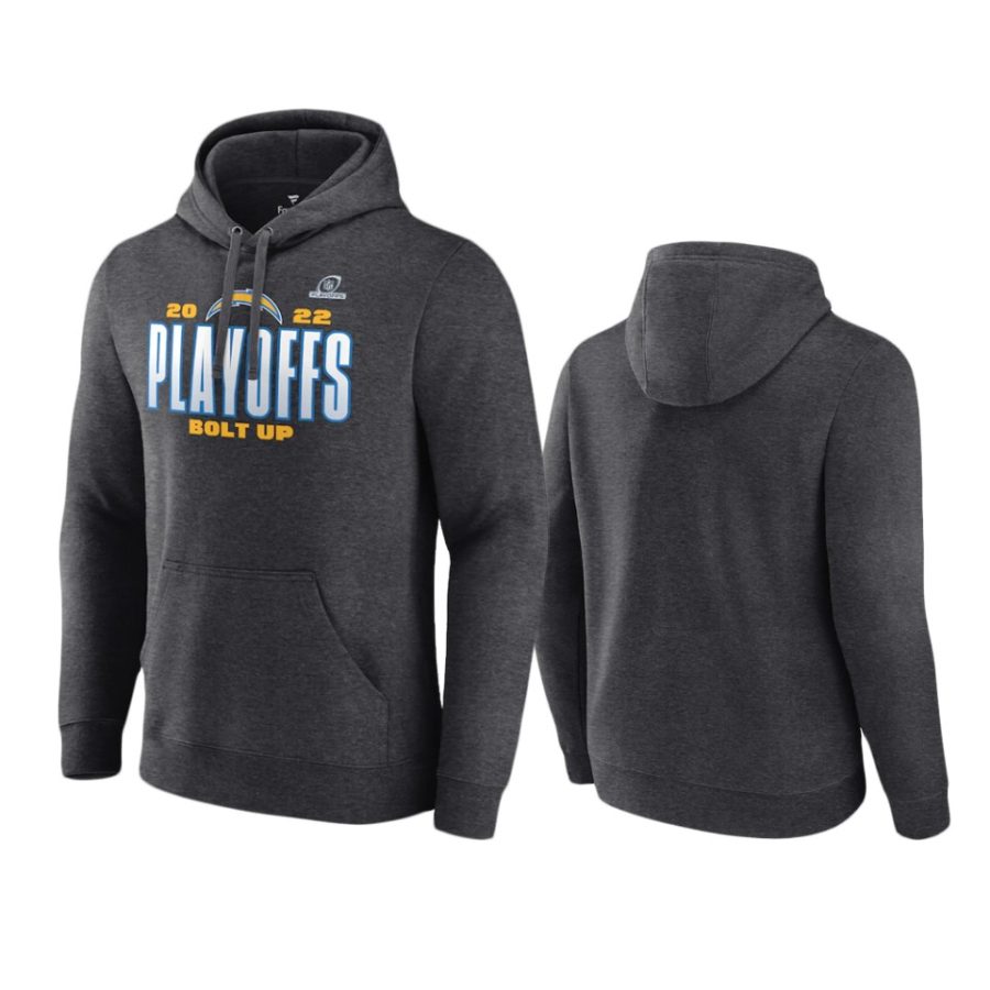 chargers charcoal 2022 nfl playoffs our time hoodie