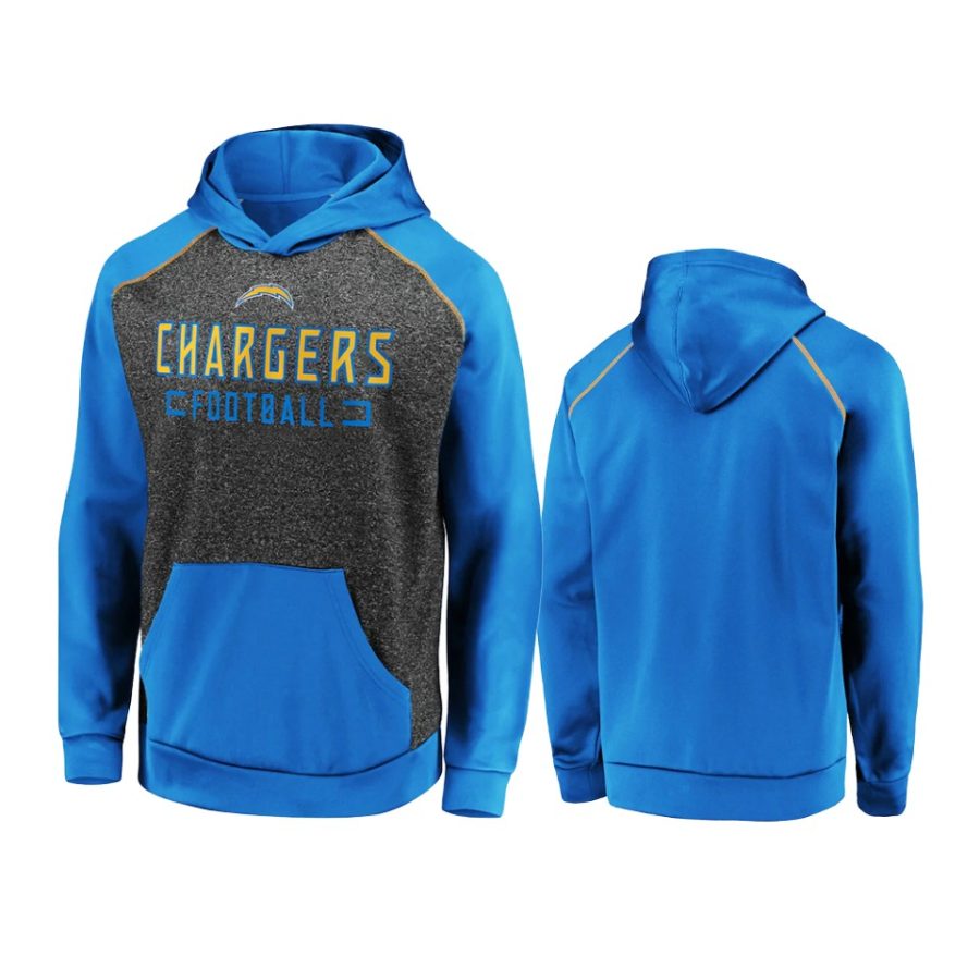 chargers charcoal blue game day ready chiller fleece pullover hoodie