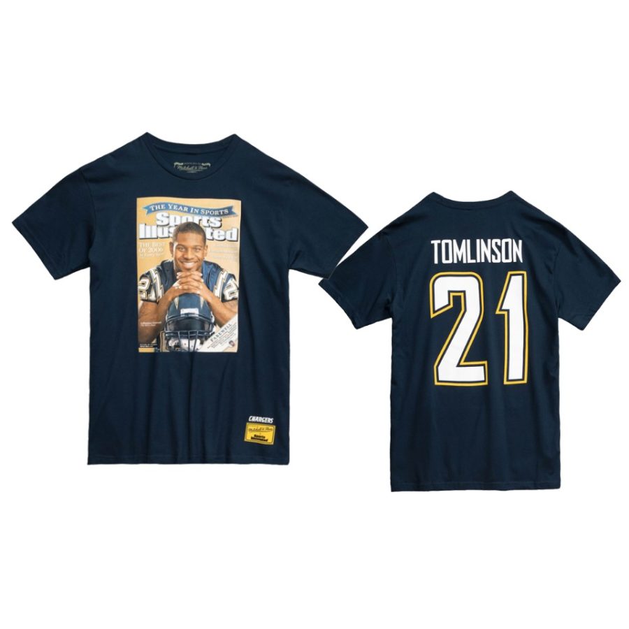 chargers ladainian tomlinson navy throwback player photo t shirt