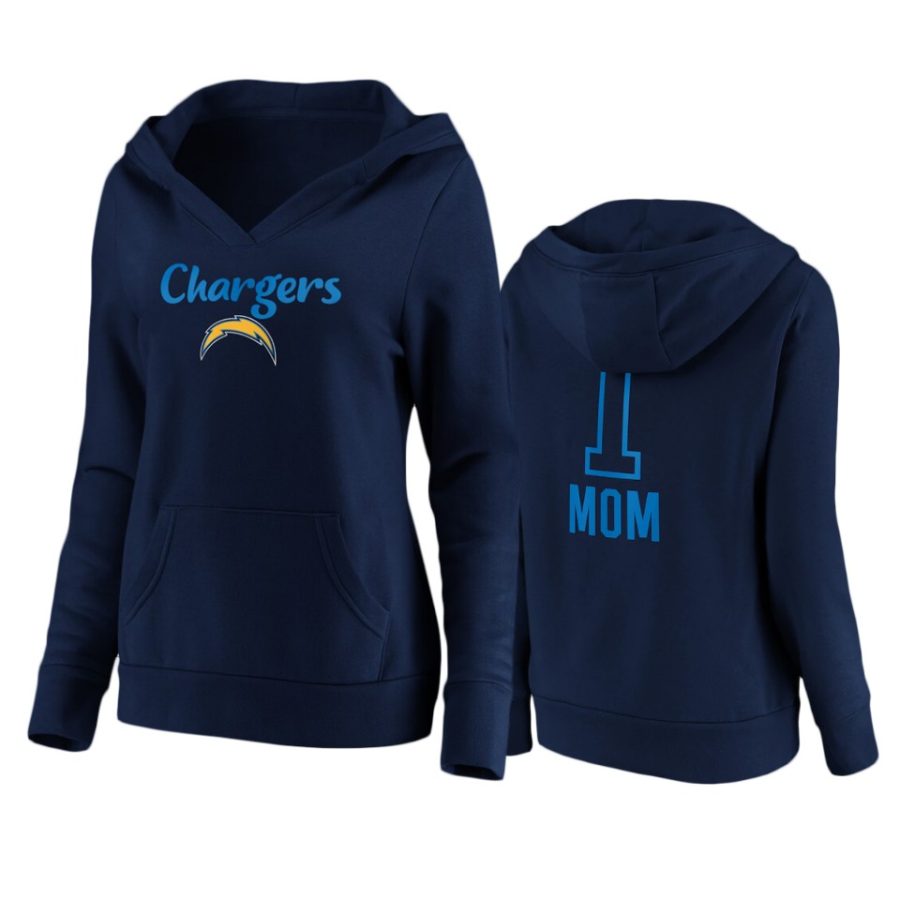 chargers number one mom navy hoodie