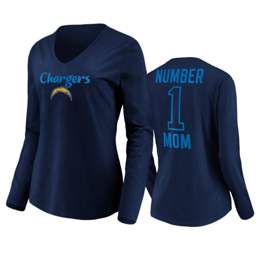 chargers number one mom navy t shirt