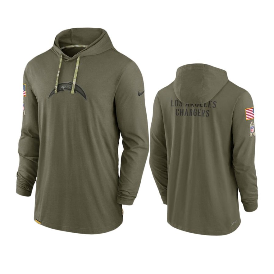 chargers olive 2022 salute to service tonal pullover hoodie