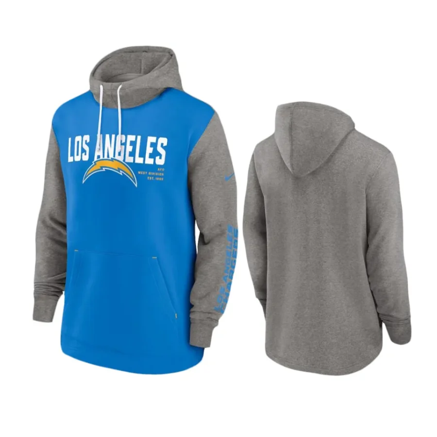 chargers powder blue color block fashion hoodie