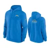 chargers powder blue sideline club fleece hoodie