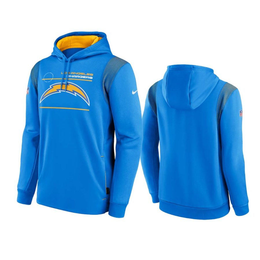 chargers powder blue sideline logo performance hoodie