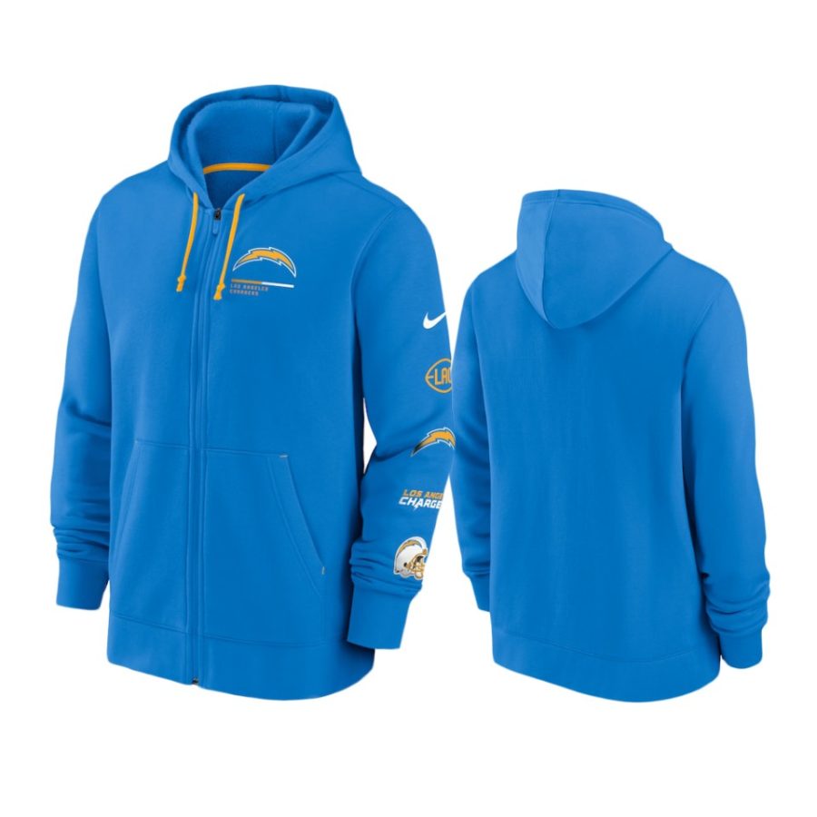 chargers powder blue surrey full zip hoodie