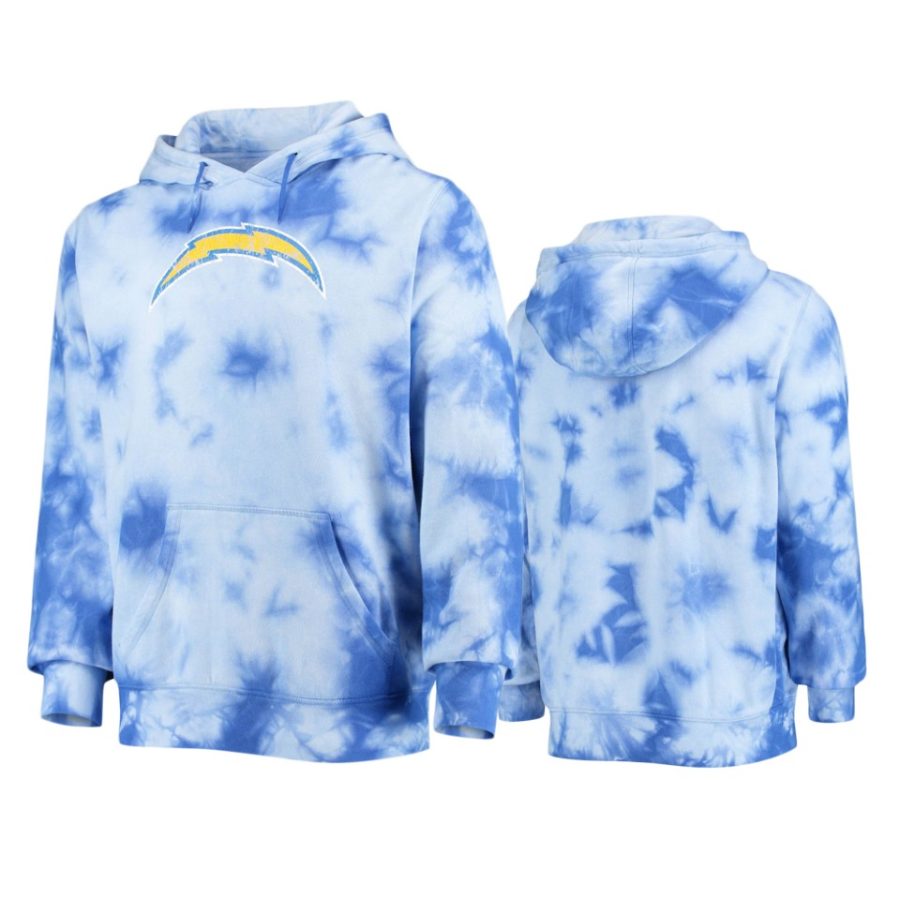 chargers powder blue tie dye pullover hoodie