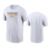 chargers white split t shirt