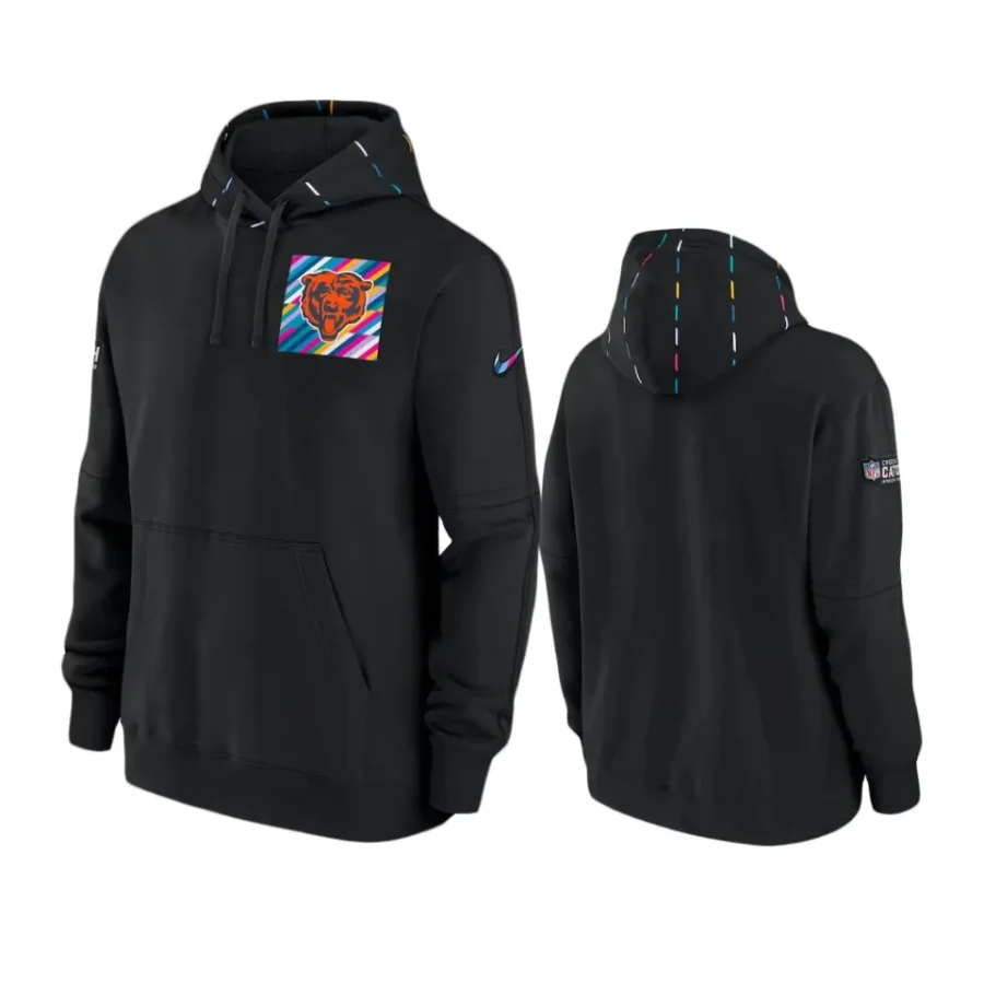 chicago bears black 2023 nfl crucial catch club hoodie