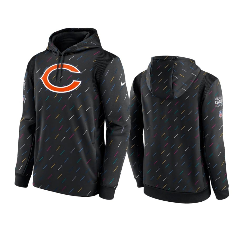 chicago bears charcoal 2021 nfl crucial catch therma pullover hoodie