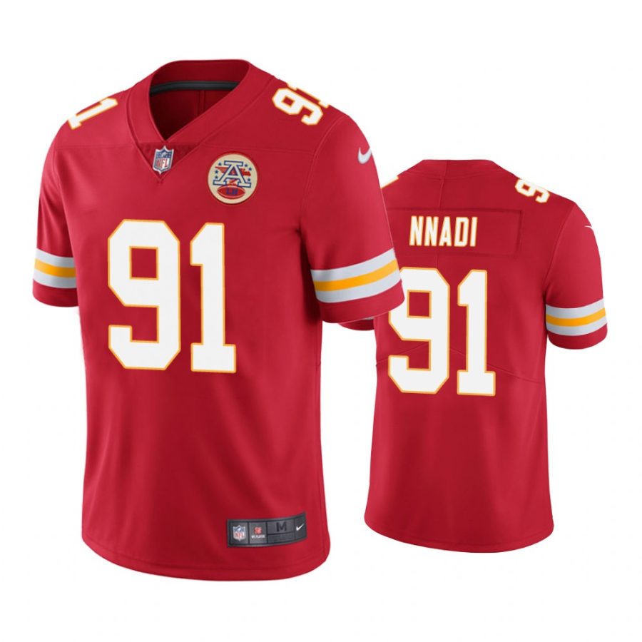 chiefs 91 derrick nnadi red color rush limited jersey