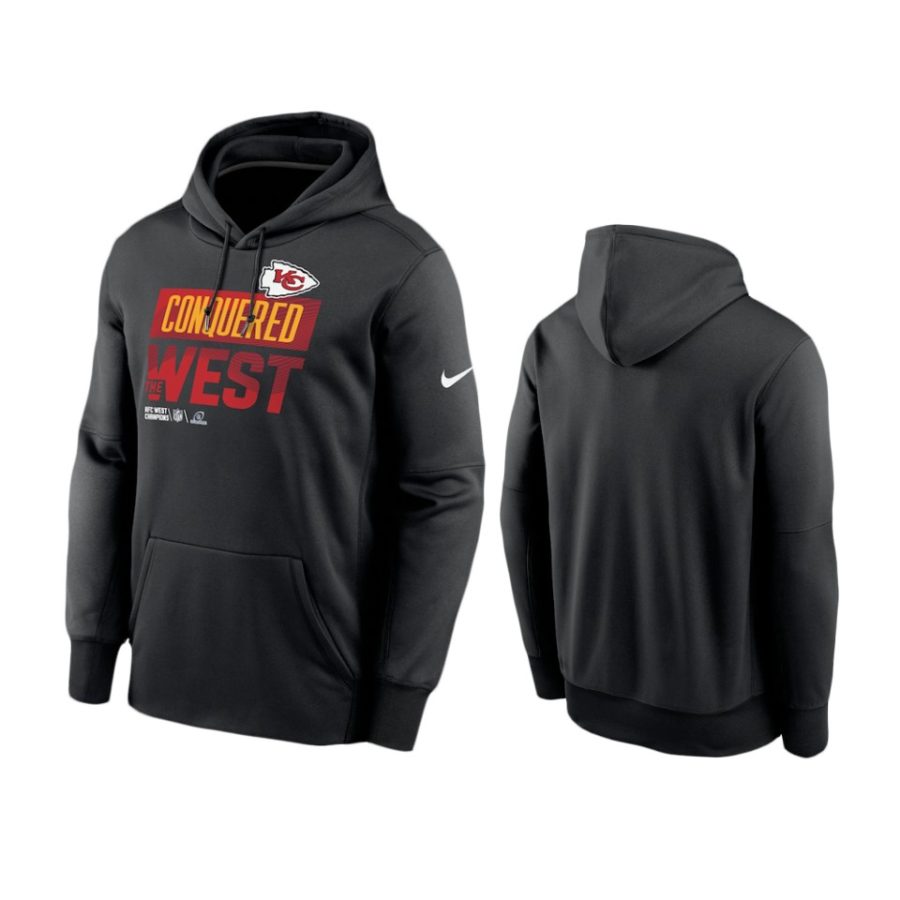 chiefs black 2022 afc west division champions locker room trophy hoodie