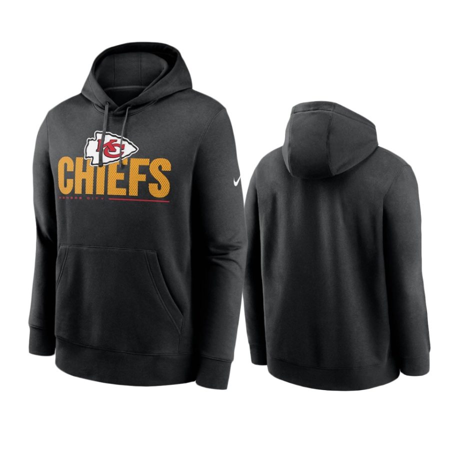 chiefs black impact club pullover hoodie