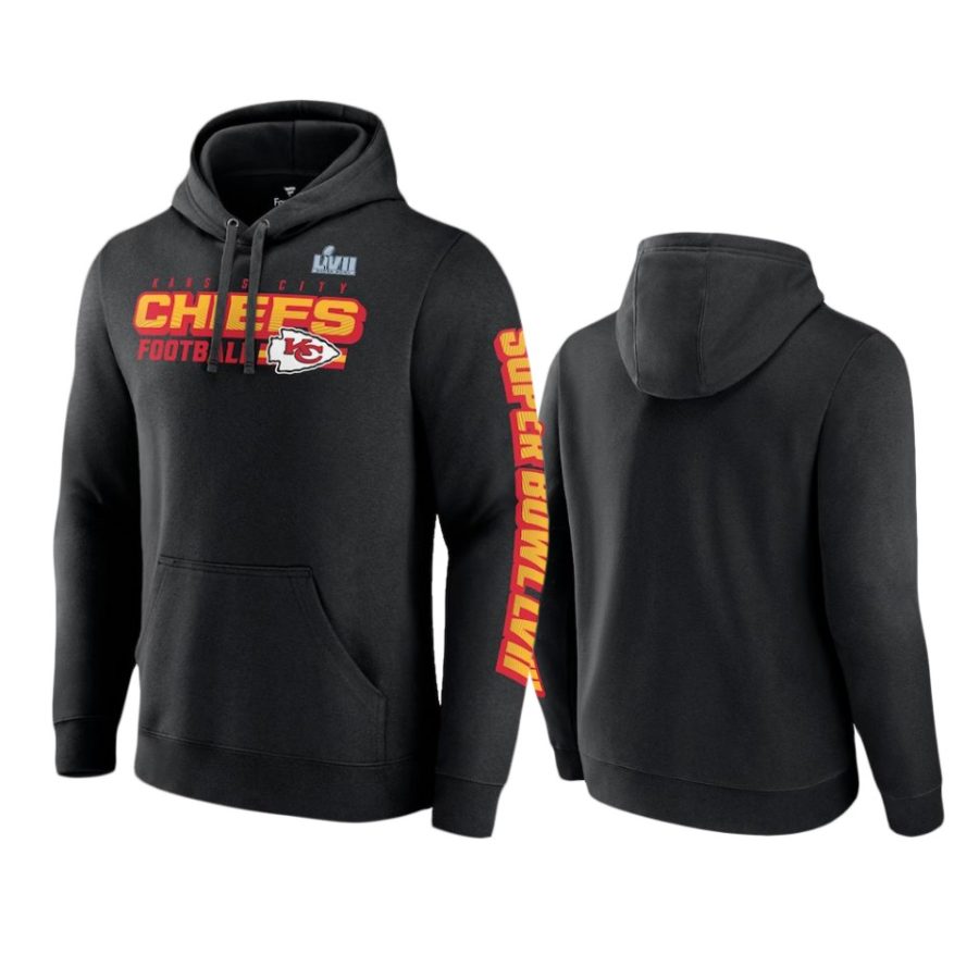 chiefs black super bowl lvii star trail hoodie