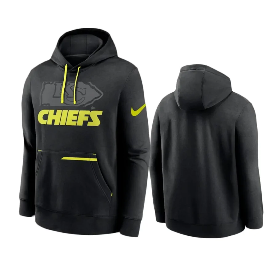 chiefs black volt pullover hoodie