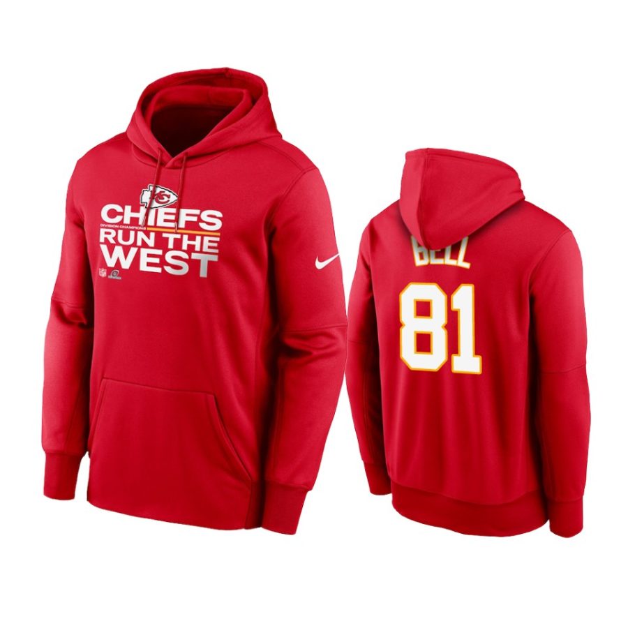 chiefs blake bell red 2021 afc west division champions hoodie