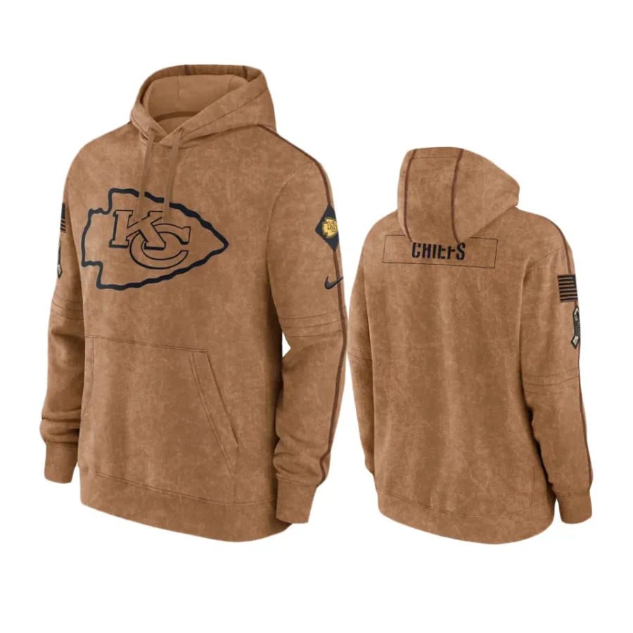 chiefs brown 2023 salute to service club hoodie