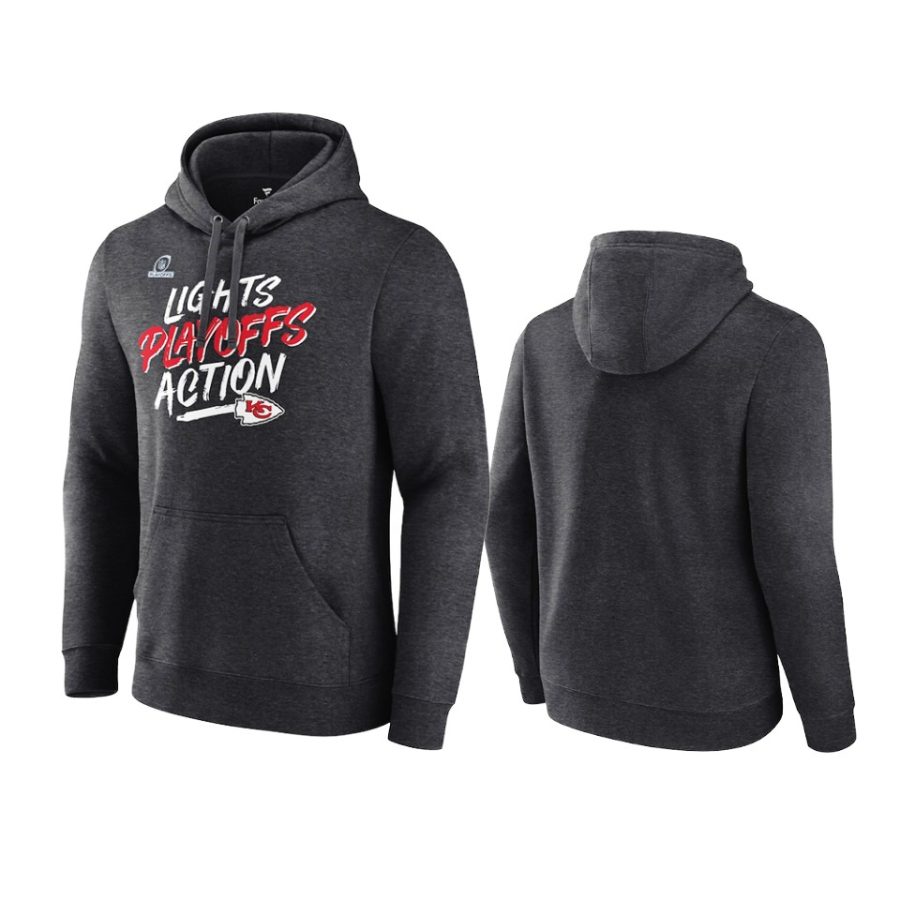 chiefs charcoal 2021 nfl playoffs lights action hoodie