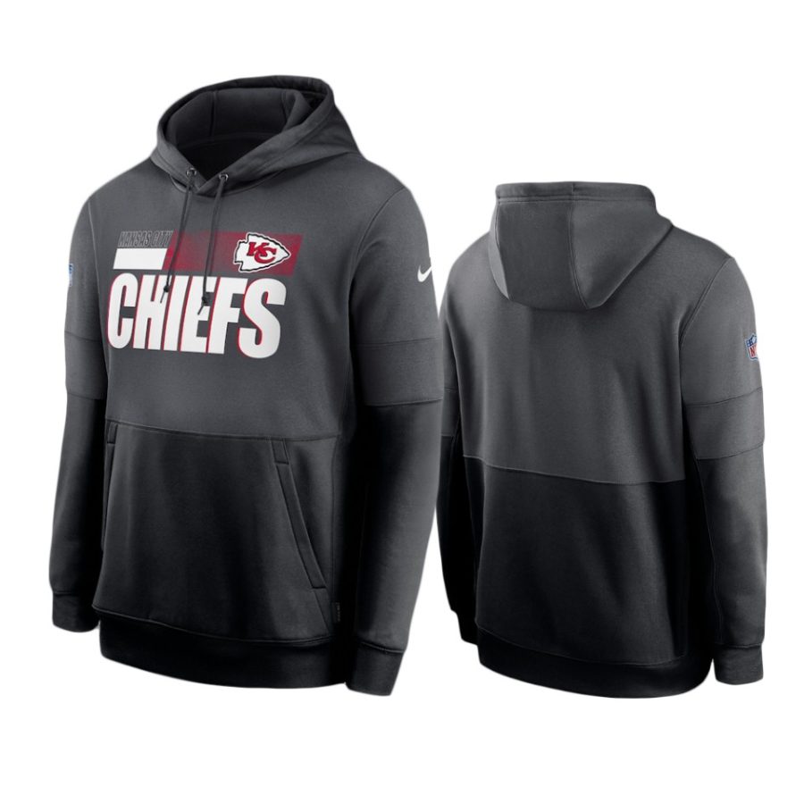 chiefs charcoal black sideline impact lockup performance hoodie