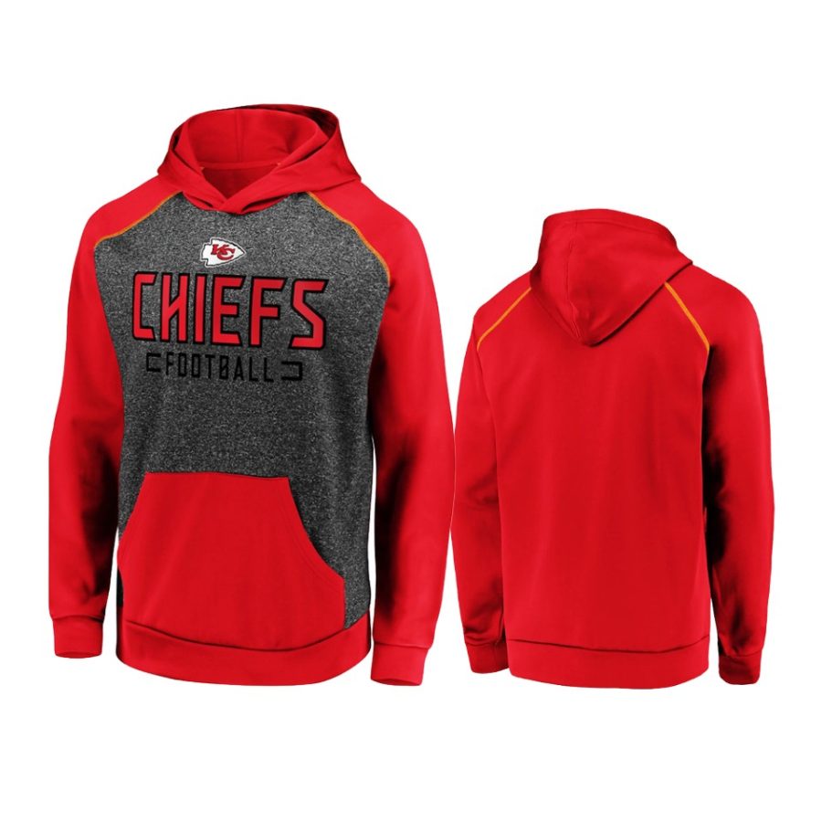 chiefs charcoal red game day ready chiller fleece pullover hoodie