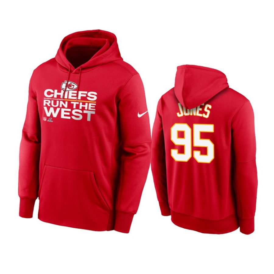 chiefs chris jones red 2021 afc west division champions hoodie