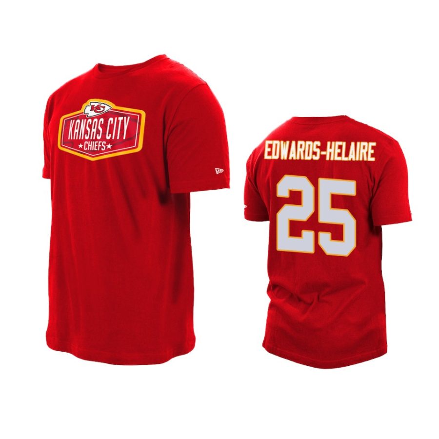 chiefs clyde edwards helaire red 2021 nfl draft hook t shirt
