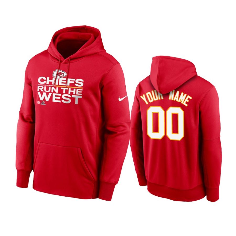 chiefs custom red 2021 afc west division champions hoodie