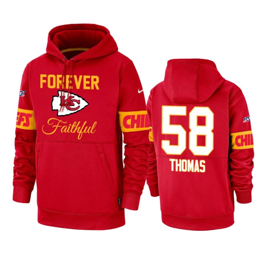 chiefs derrick thomas red team logo forever faithful hoodie