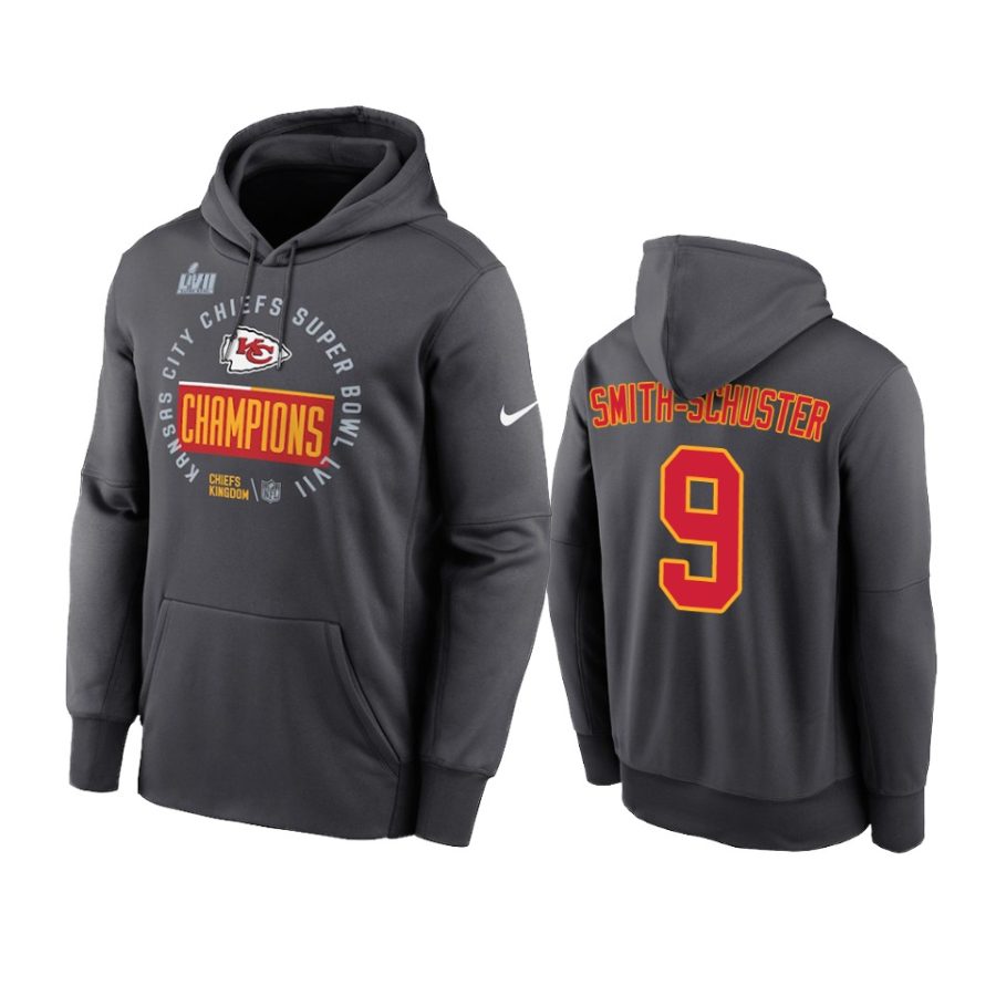 chiefs juju smith schuster anthracite super bowl lvii champions hoodie