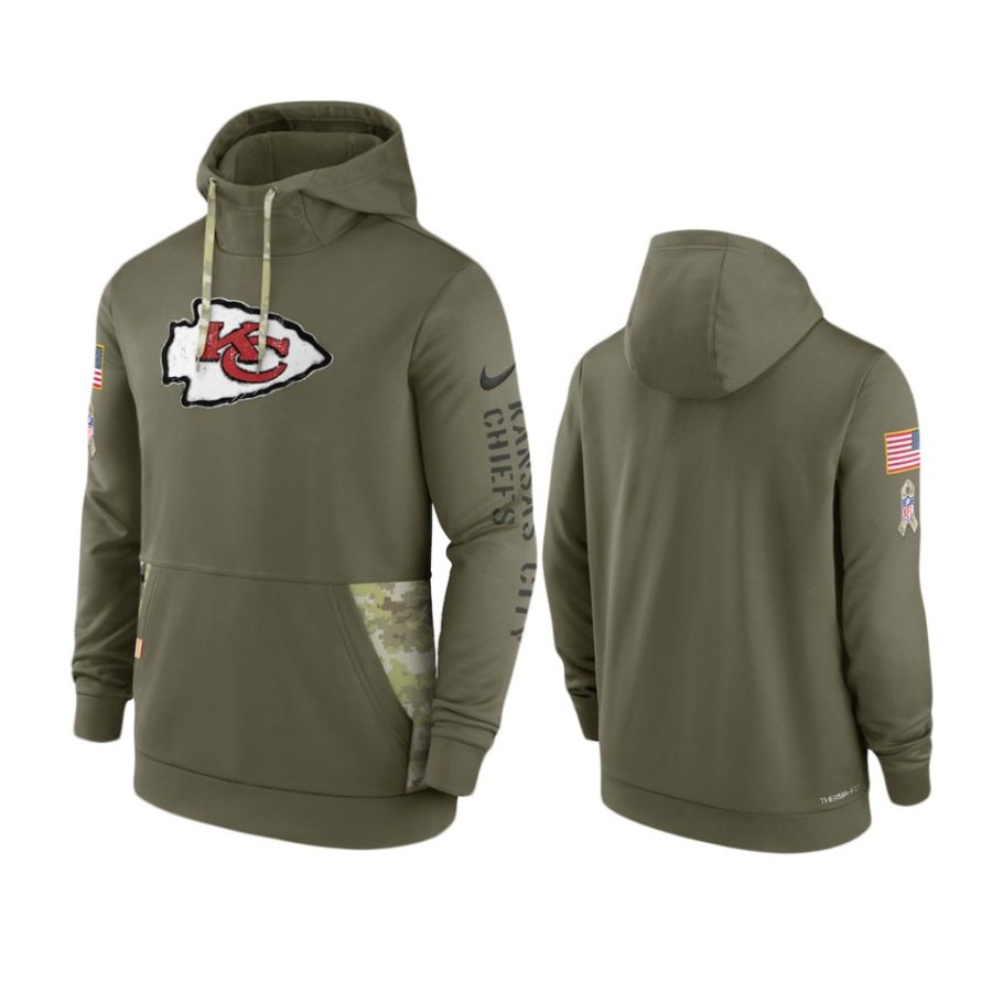 chiefs olive 2022 salute to service therma hoodie