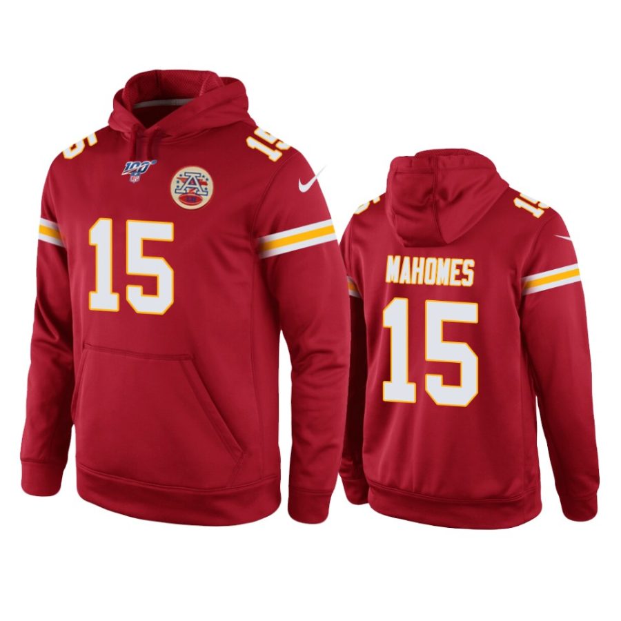 chiefs patrick mahomes red game 100th season hoodie