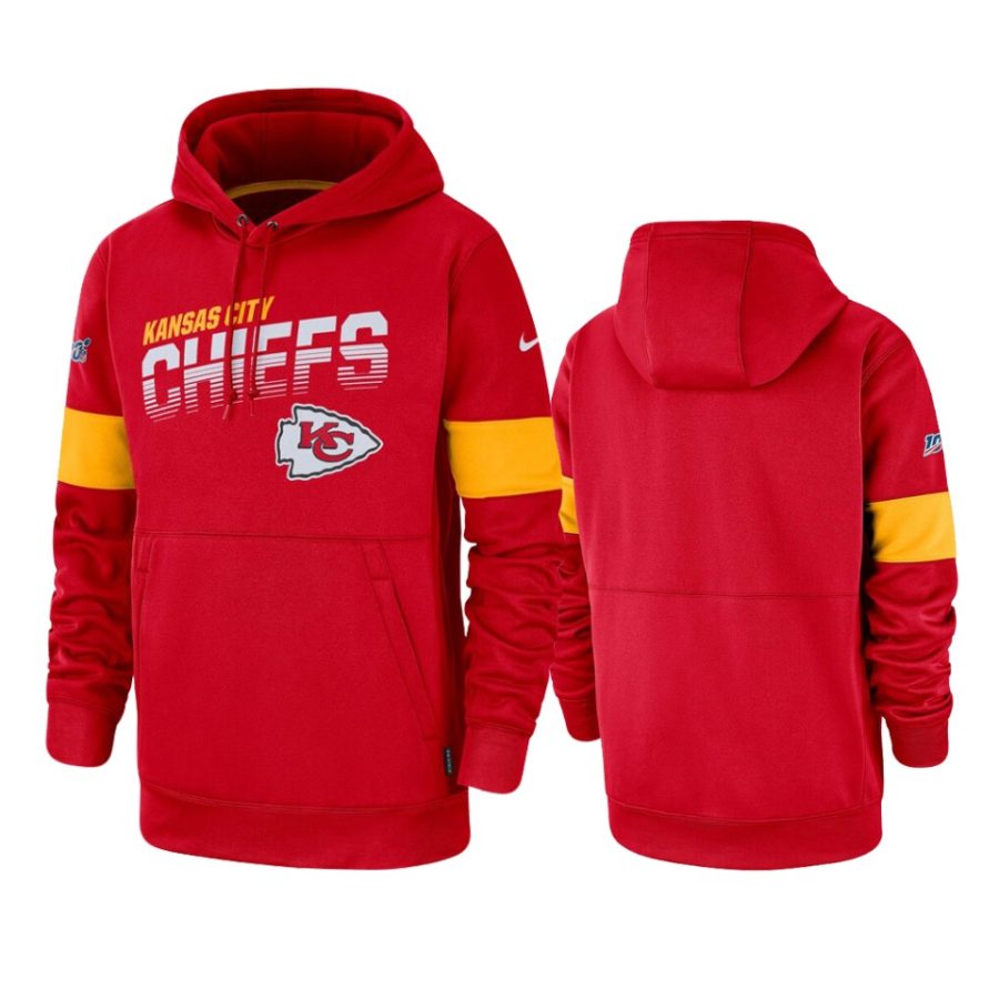 chiefs red 100th season sideline team logo hoodie