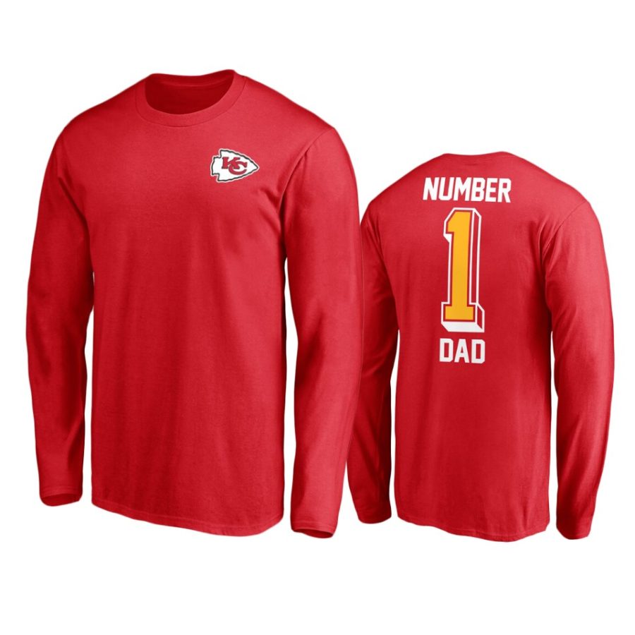 chiefs red number 1 dad long sleeve t shirt