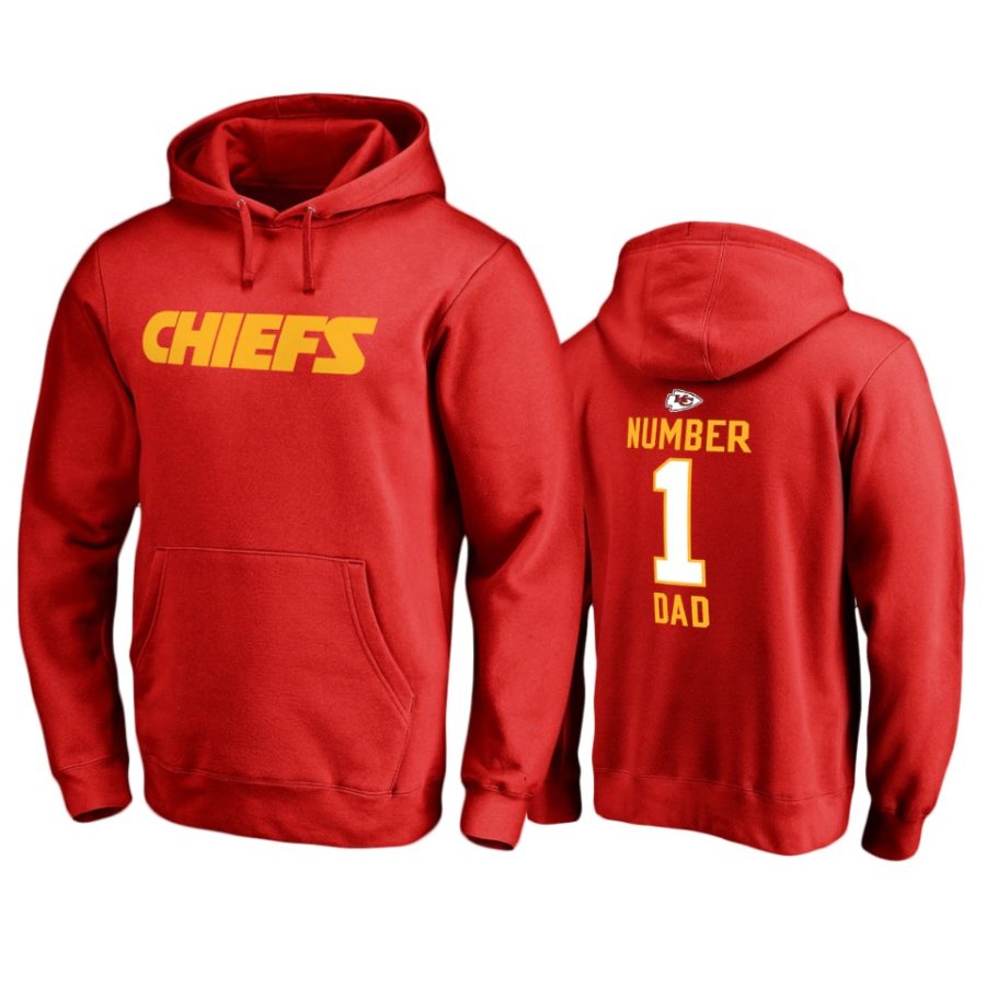 chiefs red number 1 dad pullover hoodie